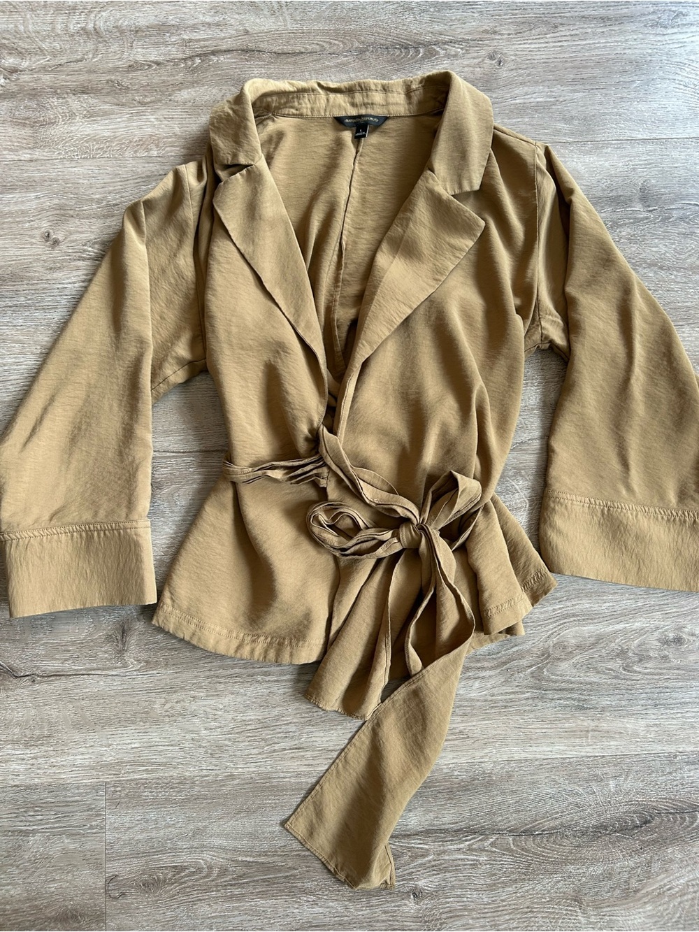 Banana Republic Tan Tie-Waist Wrap Jacket/ Blouse/ Cardigan